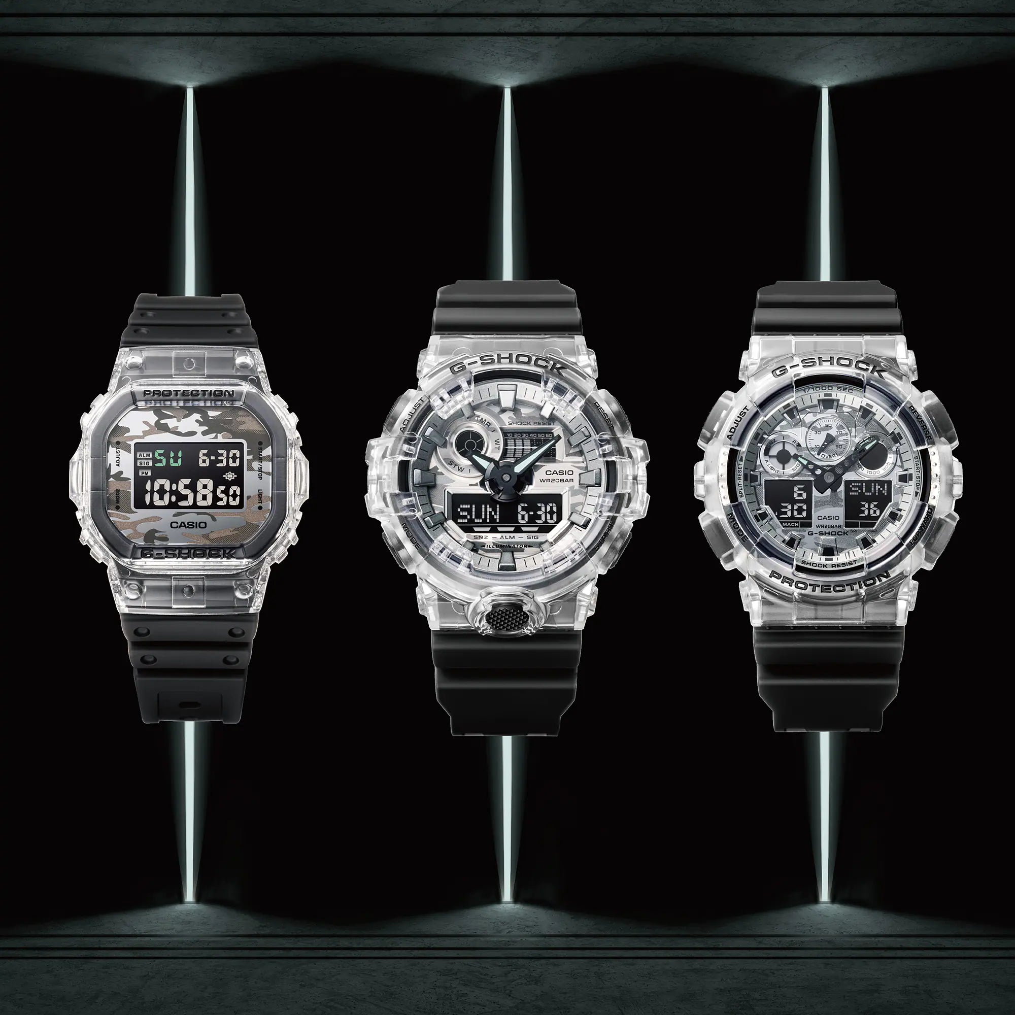 G Shock Metallic Camo Black Analogue Digital GA700SKC 1A