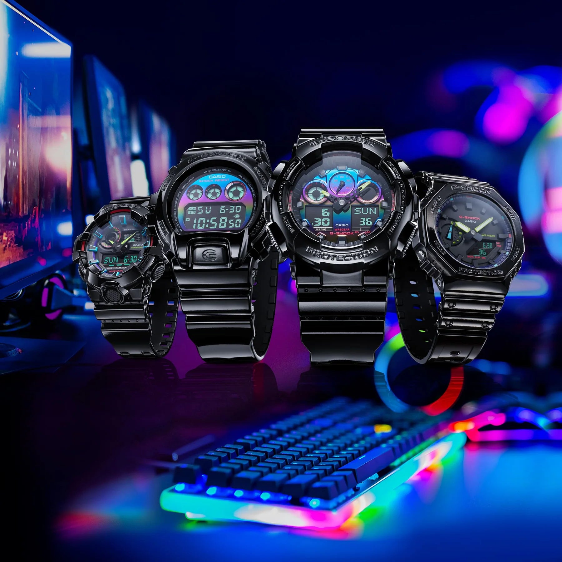 G Shock Casioak Virtual Rainbow Series GA2100RGB 1A GA 2100RGB 1A