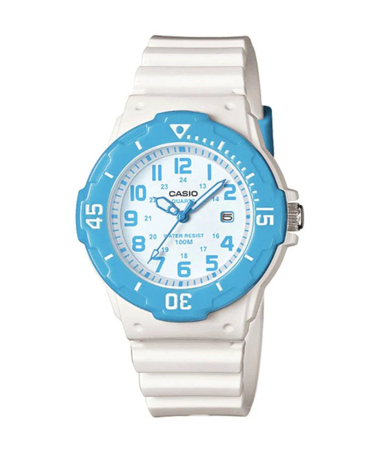Casio Ladies White and Blue Analogue LRW200H-2B / LRW-200H-2B
